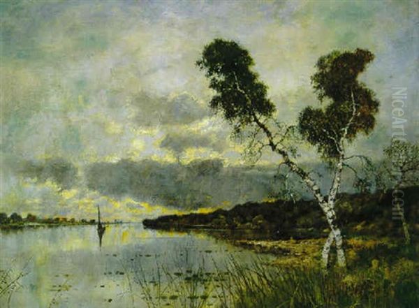 River At Sunset - view 1