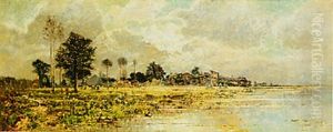 Figures Haymaking In A Watermeadow