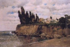 A View Of A Mediterranean Coastal Town by Karl Heffner