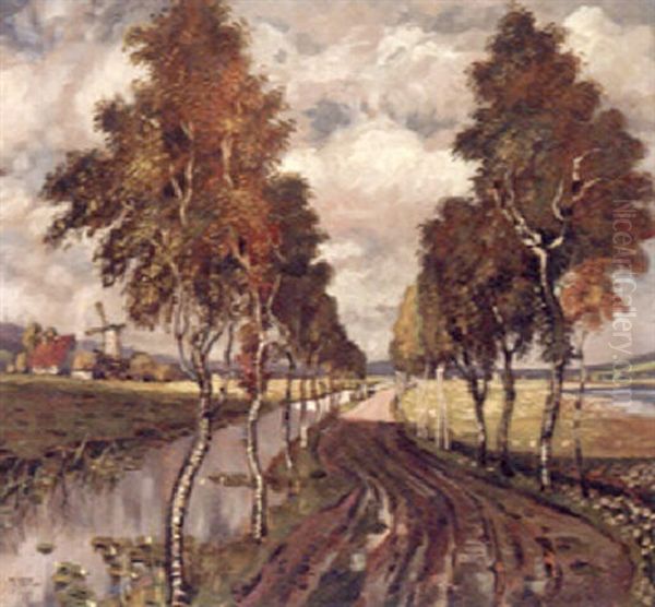 Poplars In A River Landscape - view 1