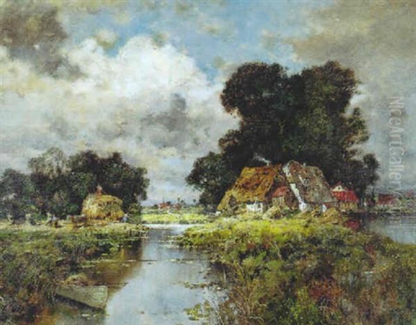 Heuernte Bei Einem Flus - view 1