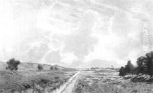 Nahende Abenddammerung In Den Wiesen Bei Munchen by Karl Heffner