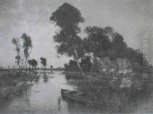 Moorlandschaft Mit Bauernkaten by Karl Heffner