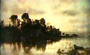 A Lakeside Village by Karl Heffner