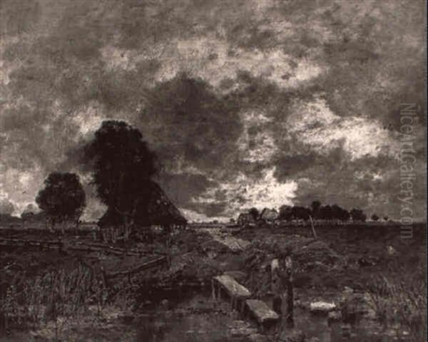 Cottages On A Marshy Plain - view 1