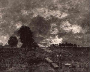 Cottages On A Marshy Plain by Karl Heffner