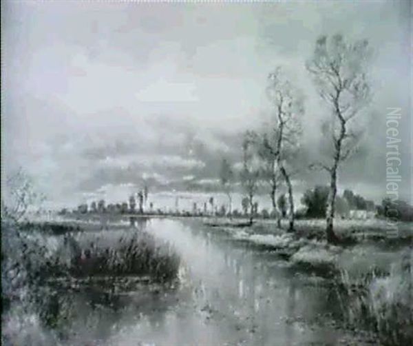 Abendliche Flusslandschaft Im Herbst - view 1