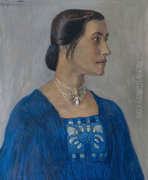 Portrait Einer Dame In Blau - view 1