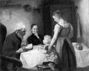 Familie Am Tisch by Otto Heichert