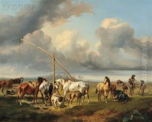 Horses Watering by Joseph Heicke