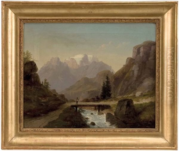 Ein Wanderer In Sudtiroler Gebirgslandschaft - view 1
