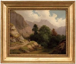 Zwei Wanderer In Sudtiroler Gebirgslandschaft