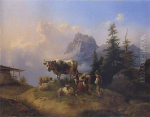 Auf Der Alm by Joseph Heicke
