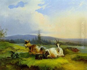 Ziegen Auf Der Weide by Joseph Heicke