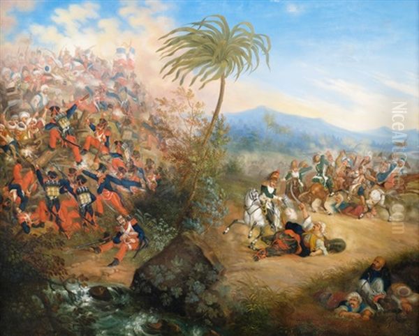 Schlacht Zwischen Franzosen Und Orientalen, Wohl Die Schlacht Von Abukir Bei Alexandria 1799 - view 1