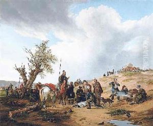 Russische Und Polnische Kavallerie Im Feldlager by Karl Wilhelm Von Heideck