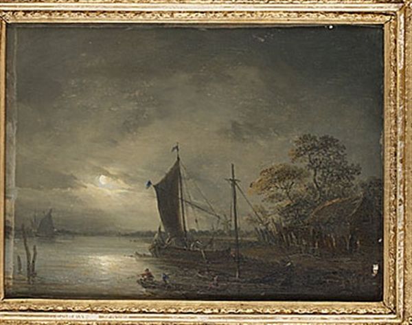 Manskenslandskap Med Figurer Och Batar - view 1