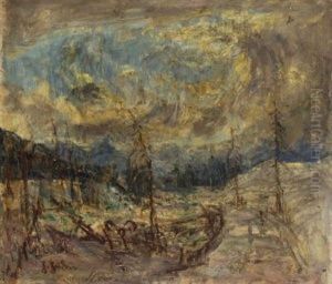 Winterliche Gebirgslandschaft by Hans Heider