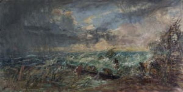 Fischerboote Bei Sturmischer See - view 1