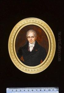 The Comte De Reiset,wearing Black Coat With Red Ribbon On His Lapel, Purple Waistcoat, White Chemise, Tied Stock And Spectacles