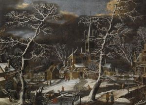 A Winter Landscape by Daniel van Heil