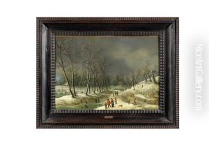 Personnages Dans Un Paysage De Neige Personnages Dans Un Paysage De Neige