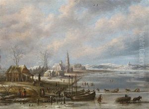 Winterlandscape With Frozen Sea by Daniel van Heil