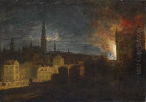 Der Brand Des Antwerpener Rathauses Am 04.11.1576 by Daniel van Heil