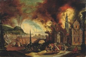 Aeneas Carrying His Father Anchises From The Burning City Of Troy