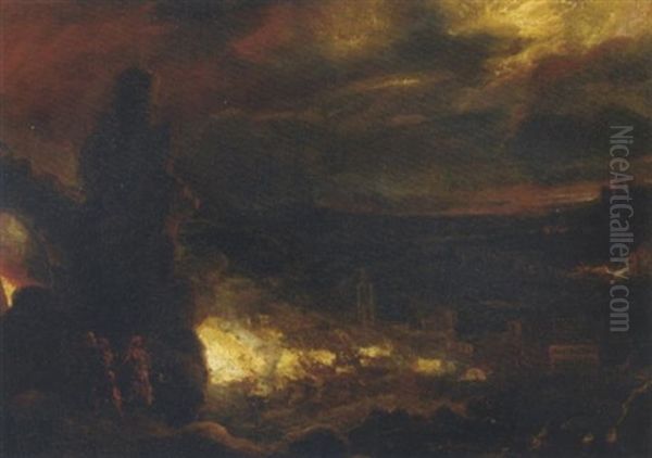 Lot And His Daughters Before The Destruction Of Sodom And Gomorrah - view 1