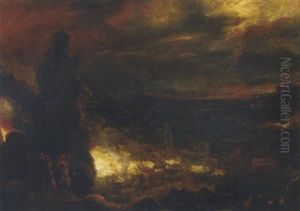 Lot And His Daughters Before The Destruction Of Sodom And Gomorrah by Daniel van Heil