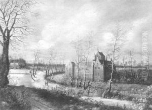 Flamische Winterlandschaft Mit Einem Kastell by Daniel van Heil