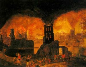 Aeneas And Anchises With The Burning Of Troy Beyond Aeneas And Anchises With The Burning Of Troy Beyond
