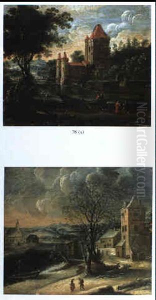 Summer Landscape With A Castle On A River - view 1