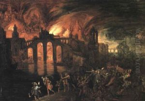 Aeneas Carrying His Father Anchises From The Blazing City Of Troy