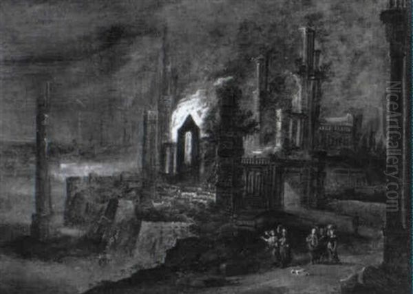 Lot Und Seine Toechter Fliehen Aus Dem Brennenden Sodom - view 1