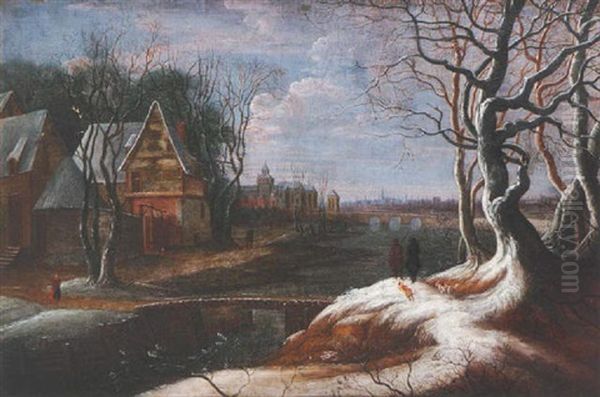 A Winter Landscape With A View Of Brussels - view 1