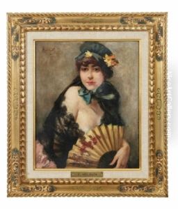 Femme A L'eventail by Ferdinand Heilbuth