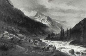 Das Krimmler Achental In Salzburg, Hohe Tauern by Anton Paul Heilmann