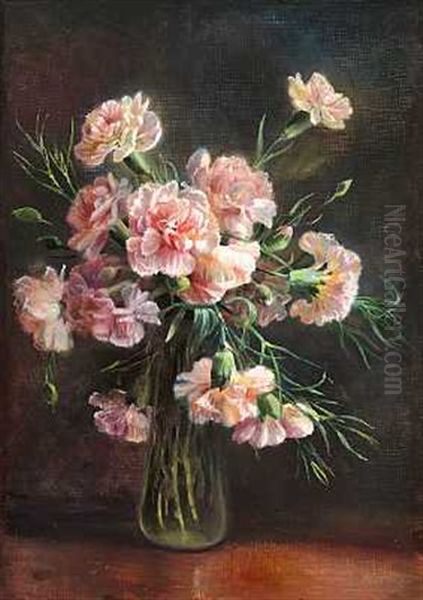 Lyserode Nelliker I En Vase - view 1