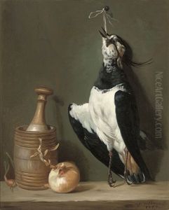 A Lapwing Suspended From A Nail With An Onion