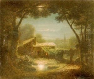 Nachtliche Partie Auf Dem Bauernhof