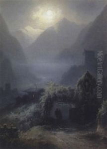 Abendstimmung Bei Bozen by Karl Heilmayer