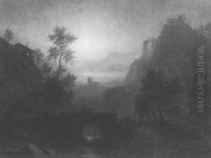 Moonlit Bavarian Landscape by Karl Heilmayer