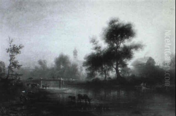 Bachlandschaft In Abenddammerung - view 1