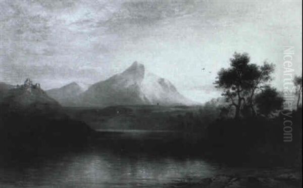 Bergige Landschaft Vor Rom Im Abendlicht - view 1