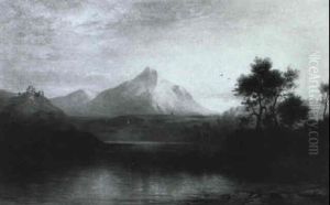 Bergige Landschaft Vor Rom Im Abendlicht Bergige Landschaft Vor Rom Im Abendlicht
