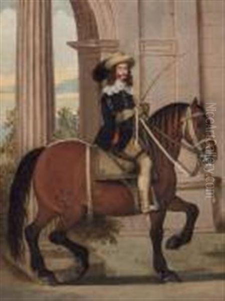 Portrait Equestre D"un Gentilhomme, Peut-etre L"archiduc Leopold Guillaume D"autriche - view 1
