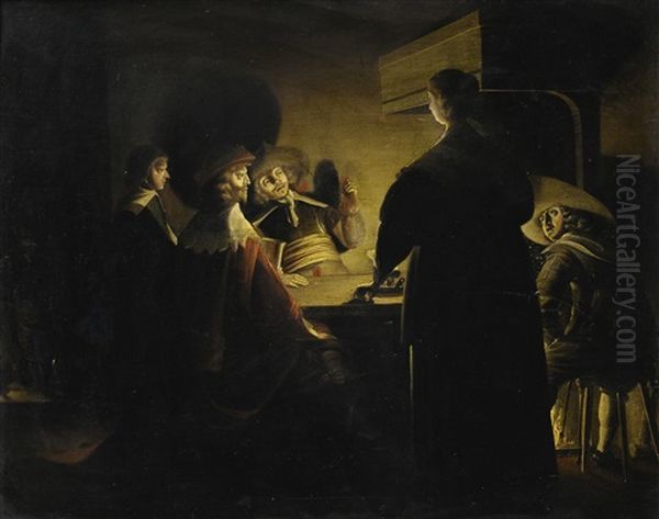 Tavern Scene Lit By Candles - view 1