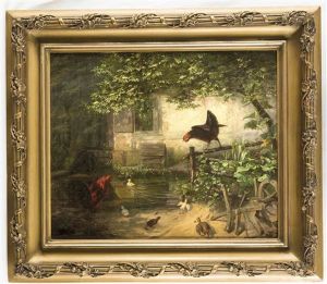 Huhnerhof by Friedrich Heimerdinger